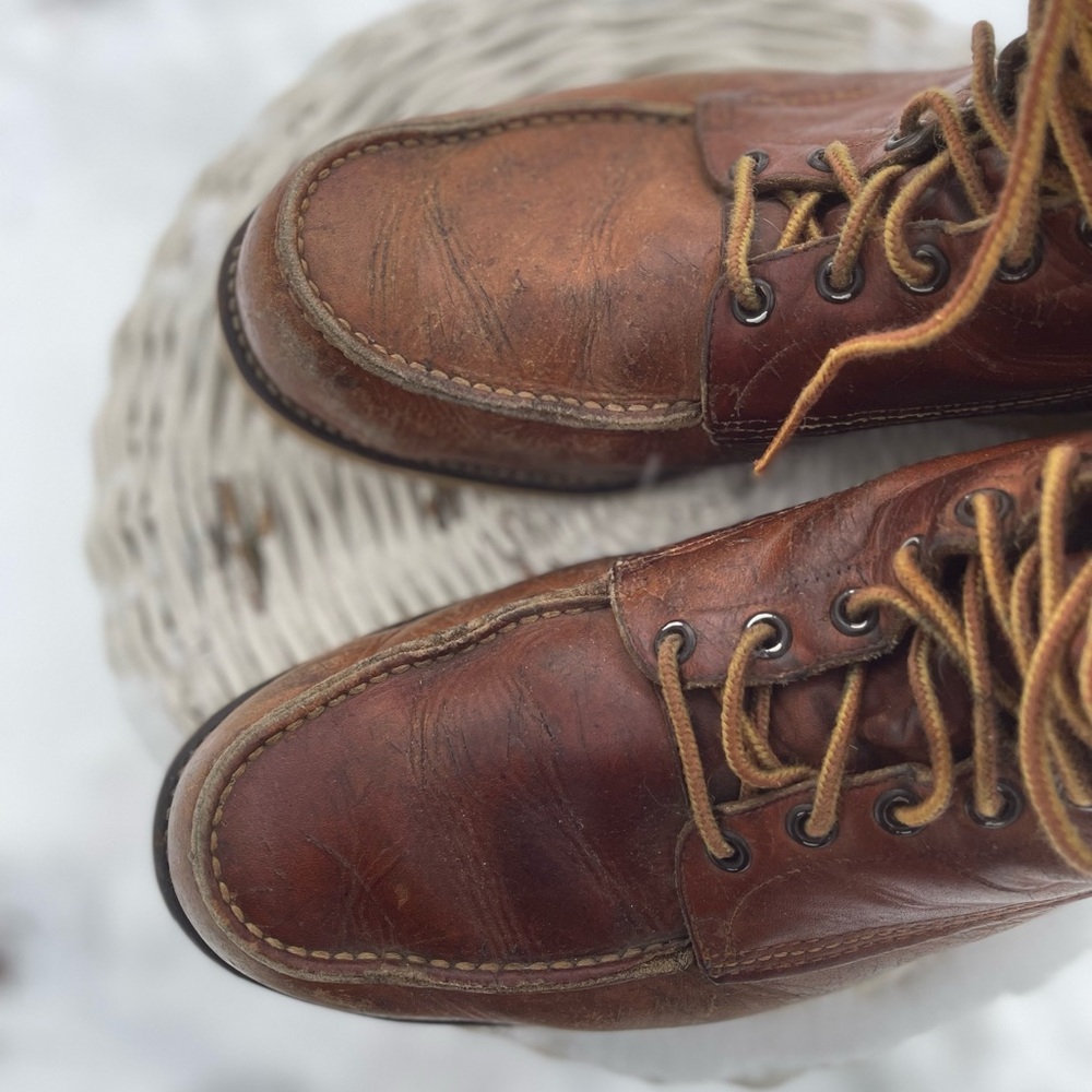 ❌SOLD❌ Vintage Red Wing Irish Setter Moc Toe Work Boots Combat Leather 60s 12 - Picture 3 of 15